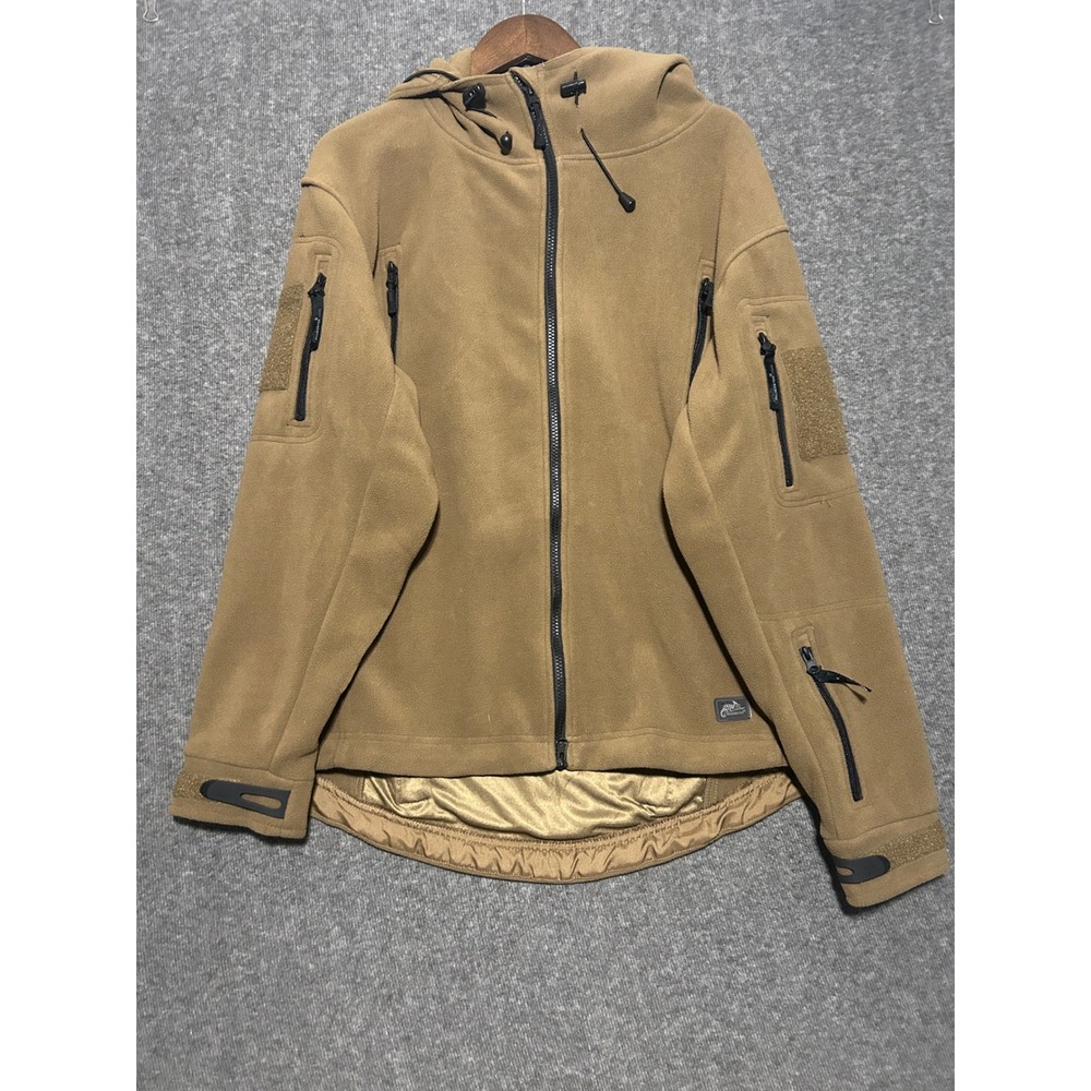 Helikon tex Patriot heavy fleece jacket hooded tan mens Large outdoors full zip